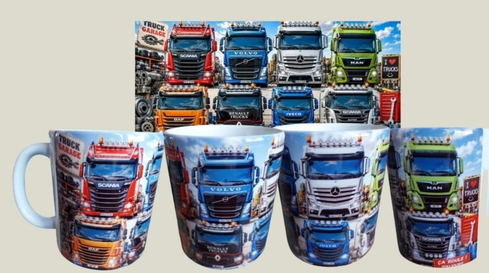 Mug camions, poids-lourds, passion, métier, deco